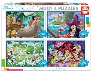 Educa Multi 4 Puzzles - Disney Classics(50,80,100&150pc)<br>(Shipped in 10-14 days)