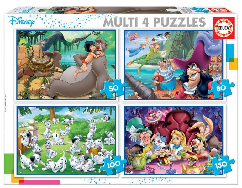 Educa Multi 4 Puzzles - Disney Classics(50,80,100&150pc)<br>(Shipped in 10-14 days)