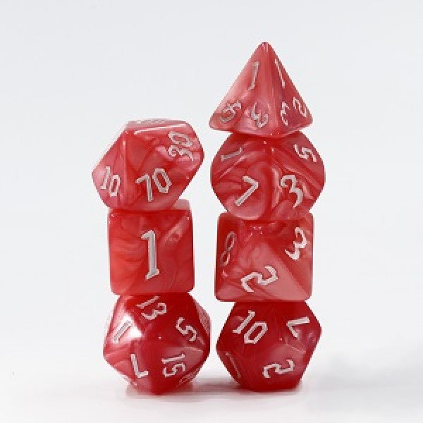 Rose Pink Pearl Polyhedral Dice Set ( 7Pcs )