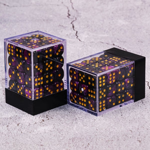 Purple + Black 12mm D6 Dice ( 36Pcs )