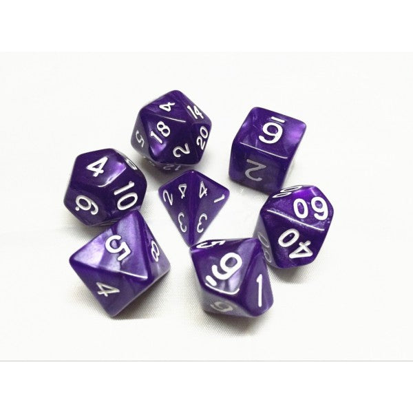 Purple Pearl Polyhedral Dice Set (7pcs)